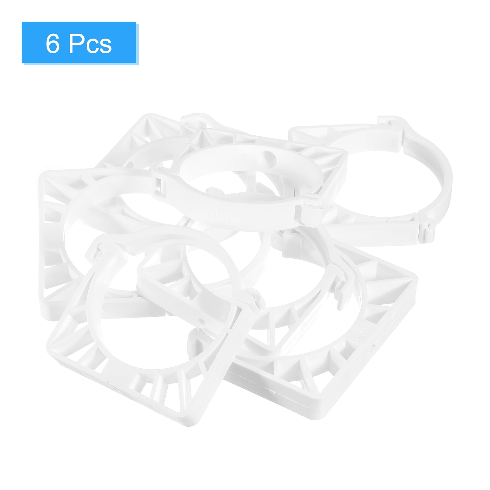 Uxcell 6Pack PPR Water Pipe Clamps, U Shaped Pipe Clamp Clips with Fixing Clip Fit for 90mm/3.54" OD Water Pipes, White