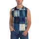 thumbnail image 1 of Balery Indigo Patchwork Quilt Camisetas sin mangas para hombre, absorbe la humedad y protege contra el mal olor.-X-Large, 1 of 7
