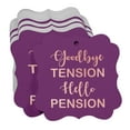 thumbnail image 3 of Inkdotpot Real Rose Gold Foil Bracket Shape Paper Hang Tags Good Bye Tension Hello Pension Retirement Favor Tags Pack Of 100, 3 of 7