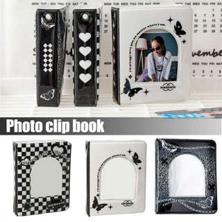 10pcs 3 Inch Kpop Photocard Holder Book Mini Photo Album Mirror-like  Photocard Binder Small Photo Card Book 32 Pockets,White