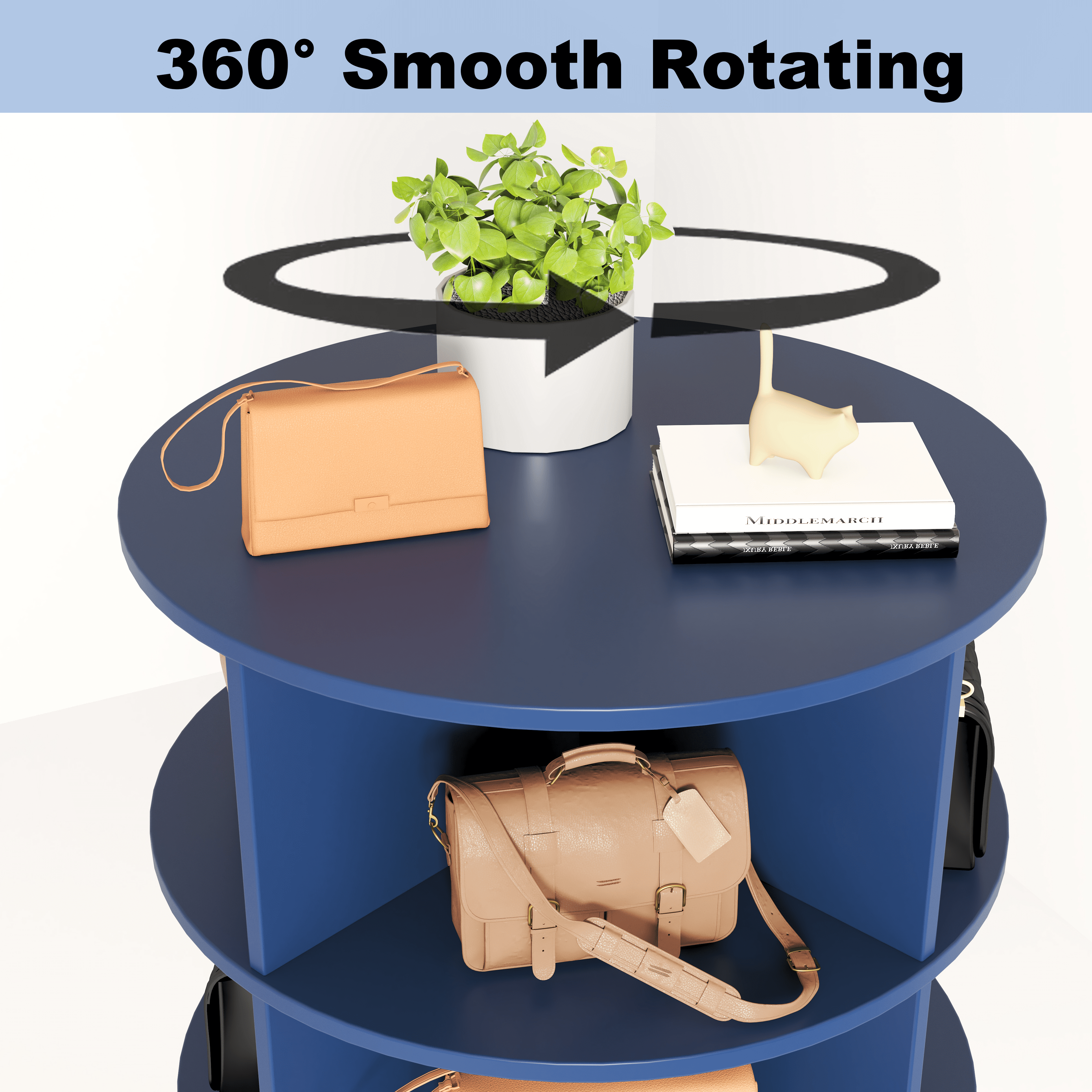7-Tier Rotating Shoe Rack Tower, Spinning Shoe Display, 360° Rotating Shoe Rack Storage Rotating Organization for Handbag Closet