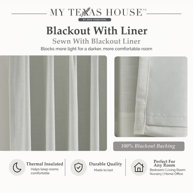 My Texas House Pinch Pleat Blackout Curtain 52"W x 108"L photo 6