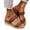 A Brown, variant on Women's Sandals Open Toe Double Band Stacked Shoes Work Dressy Sandals Casual Daily Wear