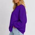 thumbnail image 4 of Women's Fashion Solid Color Casual Long Sleeve Hoodie for Everyday Comfort and Versatile Wear with Modern Design,Purple,M, 4 of 7