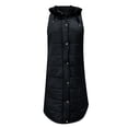 thumbnail image 4 of ZHOUCHANKIDS Long Vest for Women Sleeveless Winter Long Puffer Vest Lightweight Warm Zip Up Hooded Jacket Navy XXL, 4 of 5