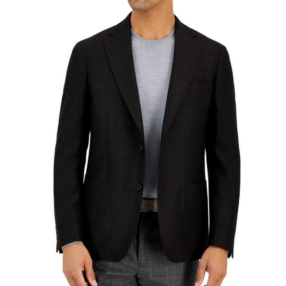 Calvin Klein Mens Slim Fit Wool Two Button Blazer Jacket, Brown, 44 Short