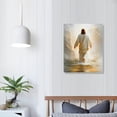 thumbnail image 4 of Jesus wall art decor Christian wall art, Jesus Walking on Water Canvas Wall Art Print ，Jesus Decorations Religious Christian Gifts for Church Prayer Room Living Room Home Decor Gift Wooden Framed, 4 of 5