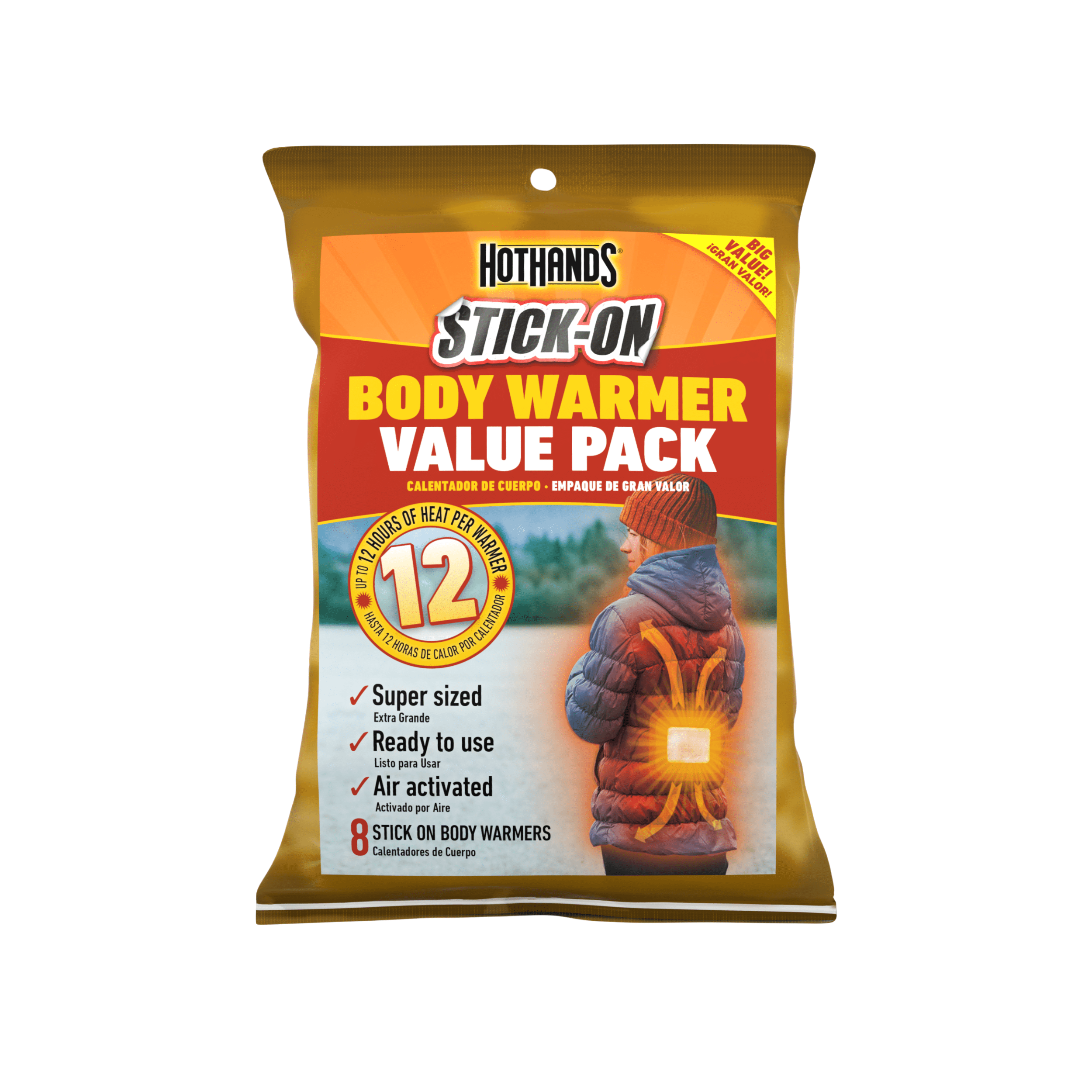 (2 pack) HotHands Stick-On Body Warmers -  8 Pack