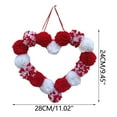 thumbnail image 2 of AuroraX Valentines Day Heart Wreath Fluffy Wool Ball Love Wreath Decorative Romantic Wall Hanging Decorations for Home Party Anniversary Valentine'S Day Gifts for Him Her Couples, 2 of 7