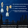 thumbnail image 2 of Gem Stone King 14K Yellow Gold Sky Blue Aquamarine and Lab Grown Diamond Earrings for Women | 1.58 Cttw | Gemstone March Birthstone | Pear Shape 8X5MM, 2 of 6