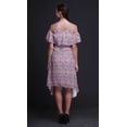 thumbnail image 4 of Bimba Damask Print Flutter Sleeve Womens Party Tunic Cold Shoulder Midi Dress-Medium, 4 of 6