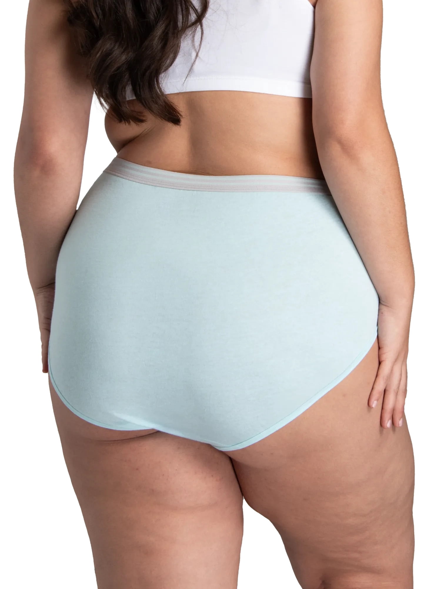 Fit for Me by Fruit of the Loom Women's Plus Size Cotton Brief Panties, Soft Comfort Waistband, Full Coverage, Multipacks, Sizes 1X–5X