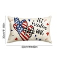 thumbnail image 3 of Beautynvta 4th of July Pillow Covers, 20x12 Inch, American Flag Hearts Patriotic Throw Pillowcase, Independence Day Cushion Cover for Sofa Couch Living Room Bed Decor, 3 of 6