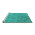 thumbnail image 2 of Ahgly Company Machine Washable Indoor Rectangle Oriental Turquoise Blue Industrial Area Rugs, 8' x 12', 2 of 4