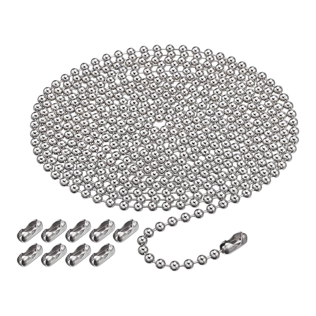 tamizeot Beaded Ball Pull Chain With 10 Metal Connector Choice For Replacing Broken Vertical Blinds Components Ball Bead Chain
