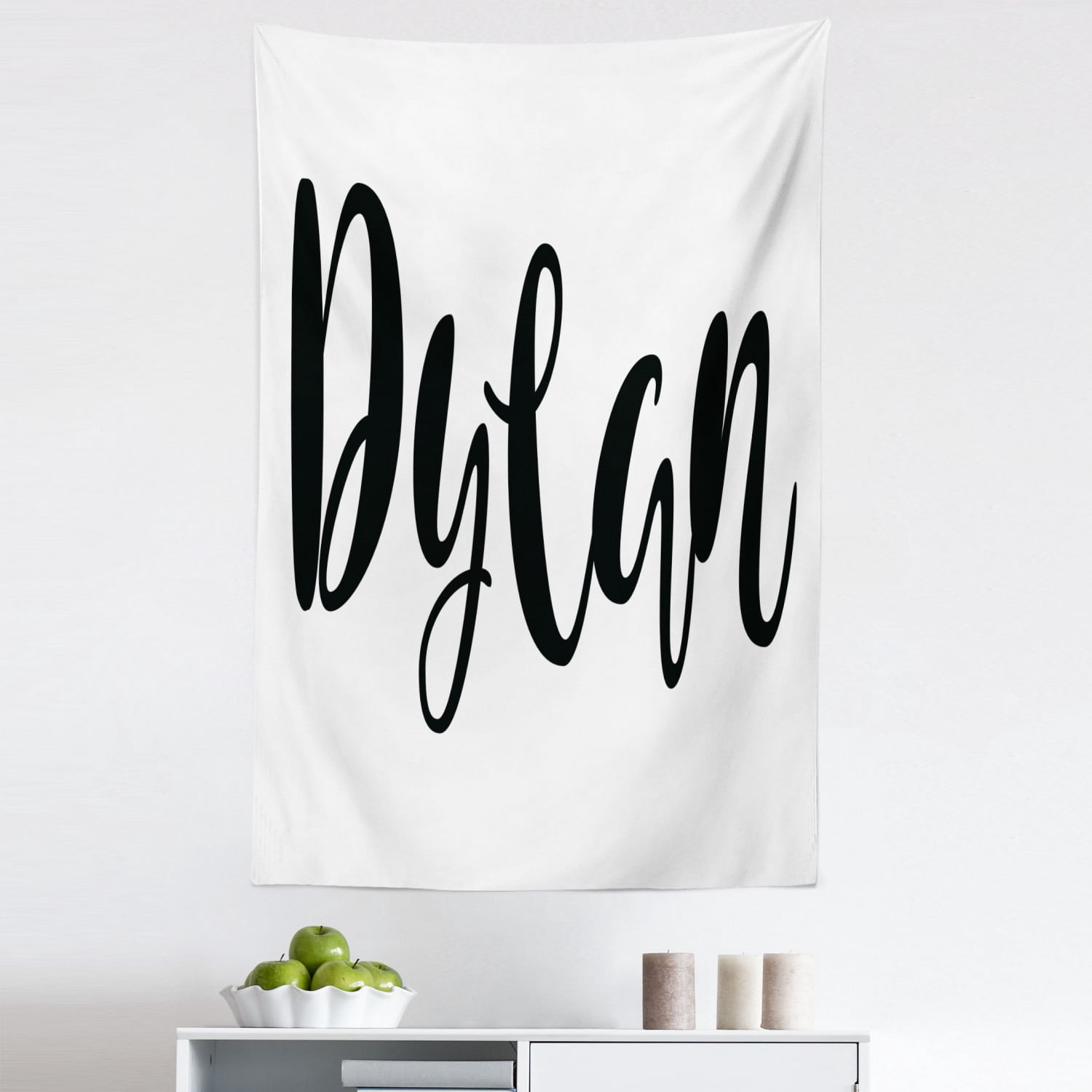 Dylan Tapestry, Monochrome Arrangement of Letters Font Design Hand ...