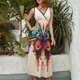 thumbnail image 2 of Watercolor Butterfly Vestido Sin Mangas Vestidos Para Mujer, Vestido Suelto De Verano 2025, 2 of 5