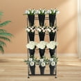 thumbnail image 2 of 4 Layers Flower Cart Display Stand with Wheels Garden Cart Display Flower Shelf with 12pcs Plastic Buckets 4 Tiers Moving Plant Stand Florist Bouquet Stand for Fresh Flowers, 2 of 17