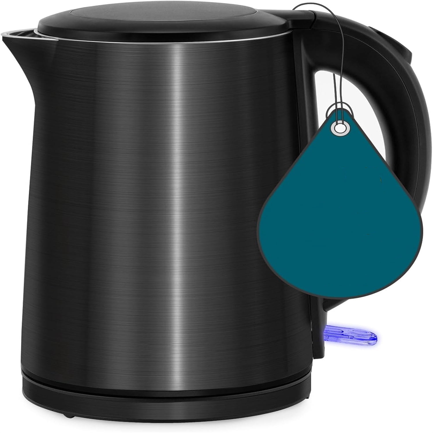 Electric Kettle, Cool-Touch Double Wall Stainless Steel Insulated, Automatic Shut Off & Boil-Dry Protection, Durable Tea Kettle Boiler & Heater, 1.5L/1500W, Black