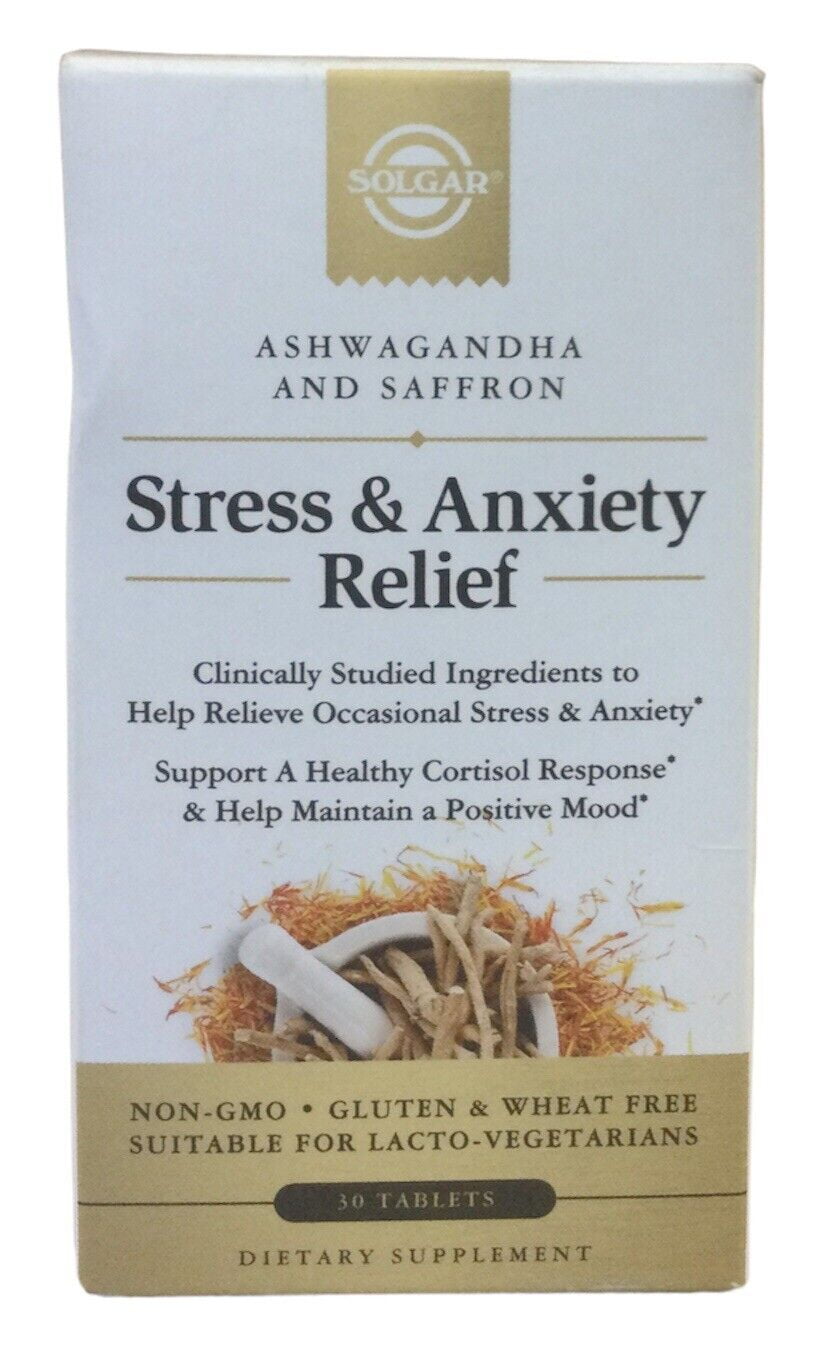 Solgar Ashwagandha and Saffron Stress & Anxiety Relief 30 Tablets Gluten Free