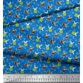 thumbnail image 2 of Soimoi Polyester Crepe Fabric Leaves,Watermelon & Rabbit Kids Printed Craft Fabric by The Yard 42 Inch Wide, 2 of 3
