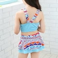 thumbnail image 4 of Girls Floral Printing Bathing Suits Ruffle Flounce Two Piece Swimsuits Split Swimsuit Skirt swimsuit, 4 of 6