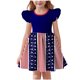 thumbnail image 2 of Odeerbi Niñas Día de La Independencia Vestido de Línea A Verano Patriótico Estrella Raya Ruffle Gorra Manga Vestido Casual, 2 of 6