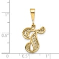 thumbnail image 4 of Diamond2Deal 14K Pendentif Initiale Lettre T en Or Jaune Script Filigrane pour Femmes, 4 of 6
