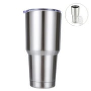 Tumbler 30 oz. Double Wall Stainless Steel Vacuum Insulation Travel Mug with Crystal Clear Lid Water Coffee Cup Perfect for Ice Drink, Hot Beverage