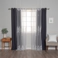 thumbnail image 3 of Aurora Home  Mix & Match Sheer Damask & Blackout Grommet Curtains Dark Grey 96 96 Inches, 3 of 5