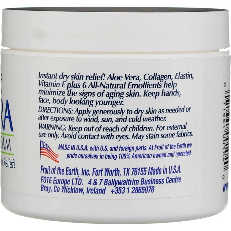 Fruit Of The Earth Aloe Vera Cream - 4 oz