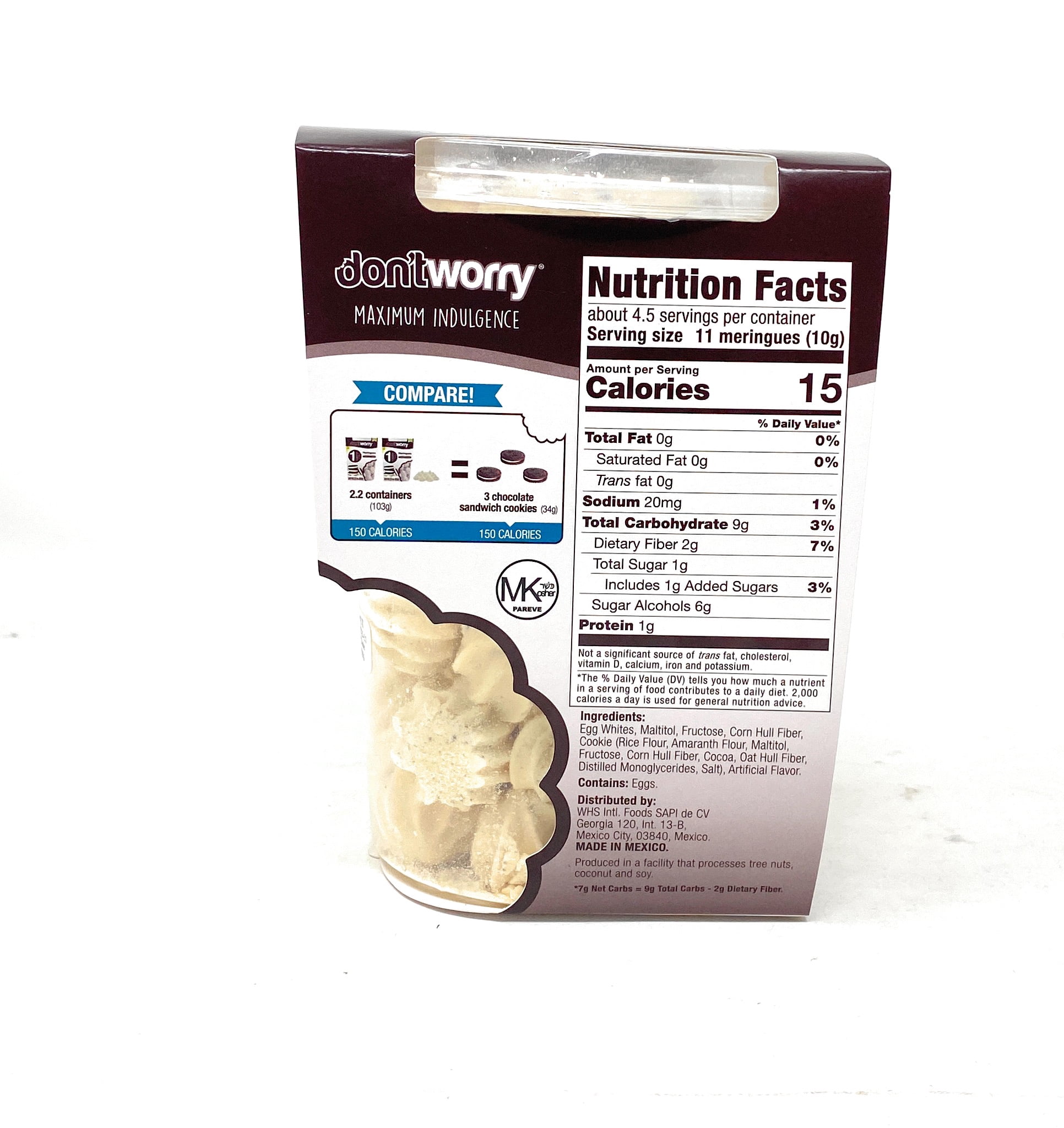 Don't Worry Meringues Cookies & Cream (2 pack) - 1 calorie per serving -      SHIPS SAME BUSINESS DAY