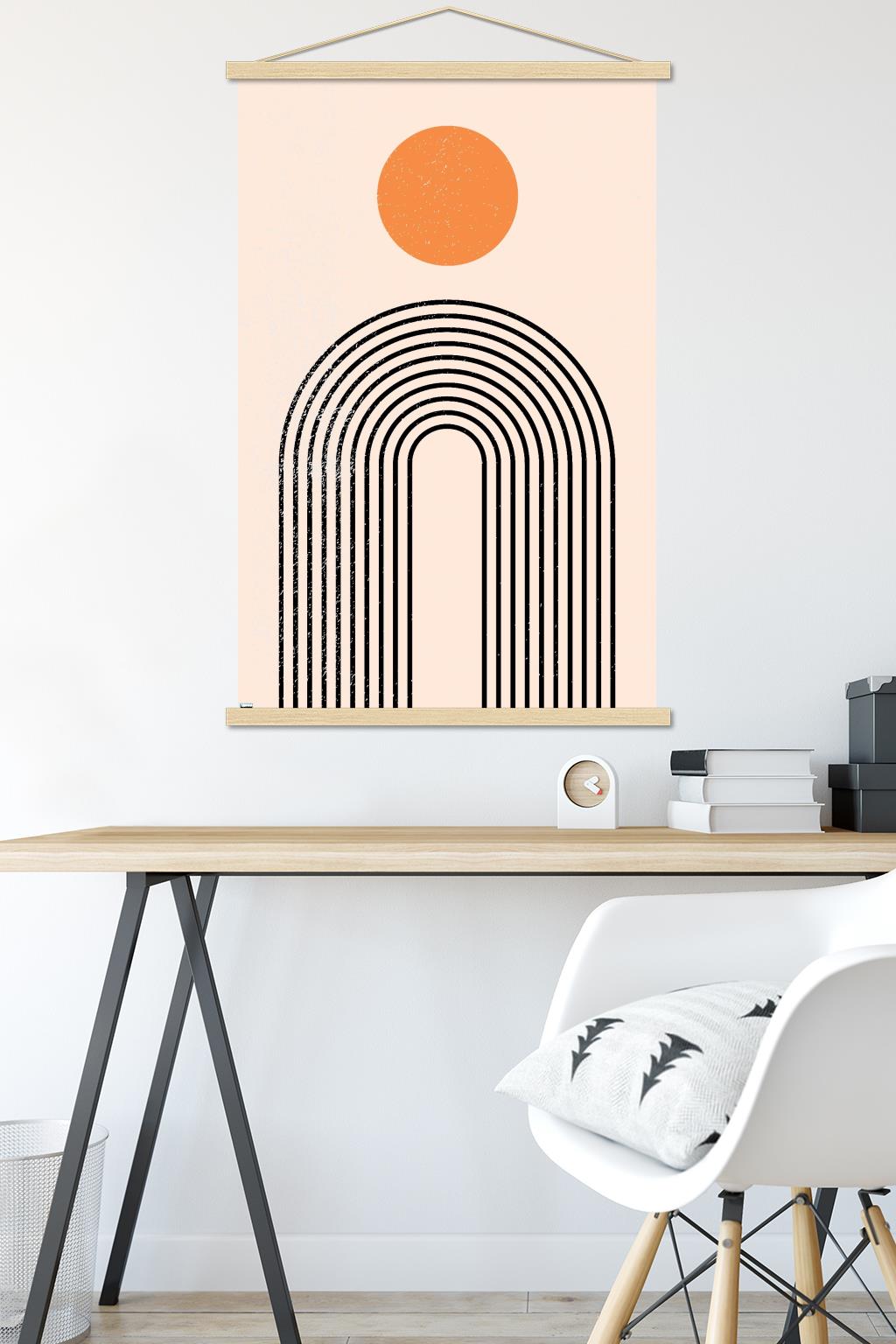 Abstract - Geometric Shapes in Balance Wall Poster with Wooden Magnetic Frame, 22.375" x 34"