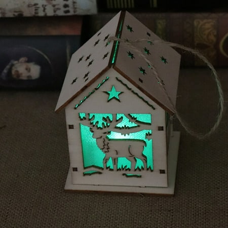 

Christmas Decorations LED House Light Snow Hotel Housing Bar Christmas Tree Decorations Pendant DIY Gift Window Display Glowing Multicolor Showcase