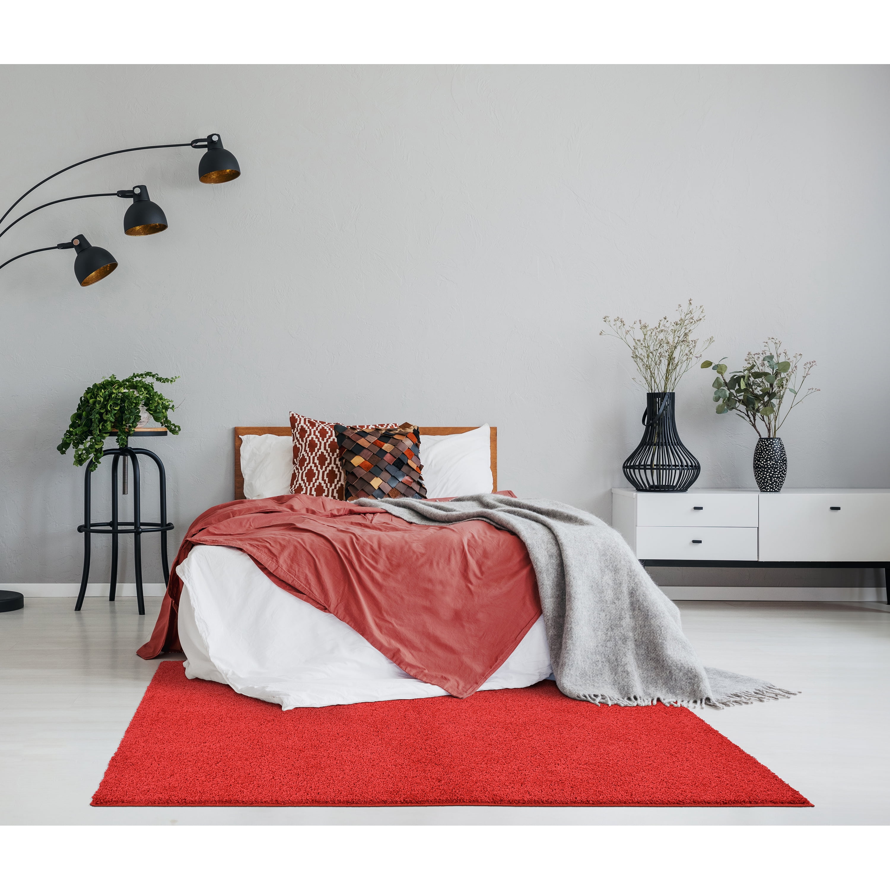 Garland Rug Skyline Shag Chili Red Indoor Area Rug, 4' x 6'