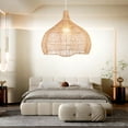 thumbnail image 3 of Arturesthome Justina Rattan Pendant Light Wabi Sabi Wicker Chandelier, 3 of 11