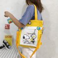 thumbnail image 3 of Bolso de lona con diseño de Snoopy, bonito y moderno bolso de mano tipo mensajero para estudiante, bolso de hombro unisex con dibujos animados, bolso de tela, regalo para pareja con colgante, 3 of 4