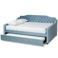 thumbnail image 5 of Baxton Studio Freda Upholstered Daybed with Trundle, Light Blue Velvet, 5 of 12