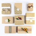 thumbnail image 5 of Juego de papel de regalo Kraft, 12 hojas de papel de regalo de rayas con puntos y estampados múltiples marrones para envolver bodas y fiestas, 5 of 5