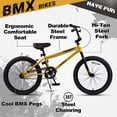 thumbnail image 4 of cubsala 20 Inch BMX Race Bike Trident Bicycles Beginner-Level to Advanced Riders with 2 Pegs Trick Cycling and Professional Riding, Gold, 4 of 7
