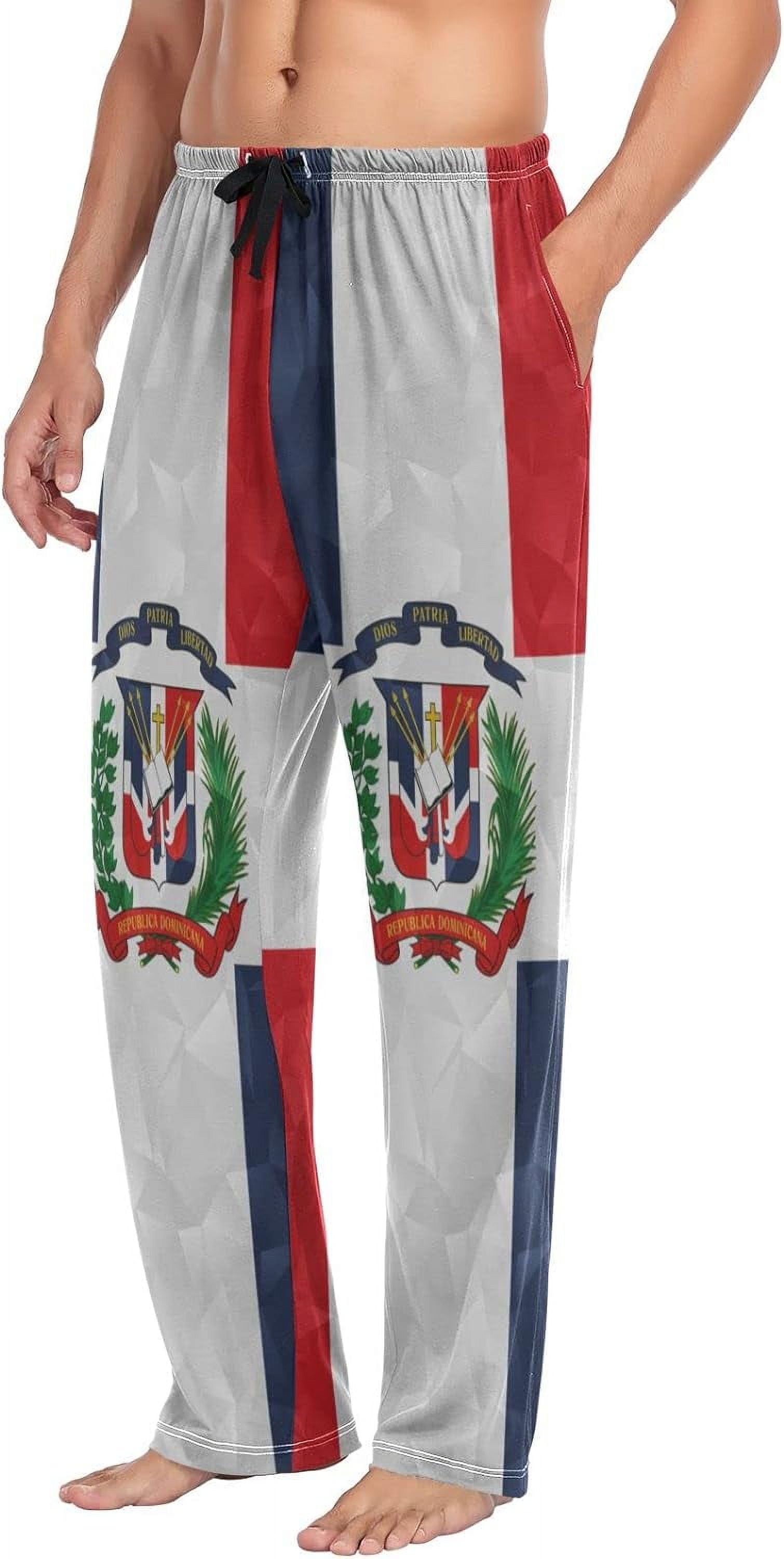 Top-kevin Multi- Dominican Republic Flag Men's Pajama Pants