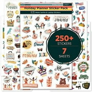 Happy Holiday Seasonal Planner Stickers - 500+ Cute Stickers for Daily Planners  Monthly Events, Halloween, Calendars, Journal, Female Empowerment, Teachers, 6 Water Bottle Stickers Pack