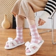 thumbnail image 5 of Slipper Socks for Women with Grippers Non Fuzzy Grip Winter Warm Cozy Thick Comfy Soft Cabin Socks, 5 of 7