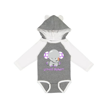 

Inktastic Little Peanut- cute baby elephant Gift Baby Boy or Baby Girl Long Sleeve Bodysuit