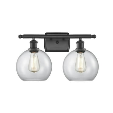 516-2W-AC-G122-Innovations Lighting-Athens-2 Light Bath Vanity in Industrial Style-16 Inches Wide by 13 Inches High   Antique Copper Finish with Clear