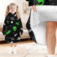 thumbnail image 6 of Alien and Planet Black Pattern Lamb Fleece Blanket Hoodies for Teens ,Teens Oversize Sherpa Wearable Hooded Blanket Sweatshirt with Super Pockets, 6 of 6