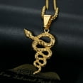 thumbnail image 2 of NEGS 18K Gold Plated Snake Pendant Punk Rock Stainless Steel Necklace, 24'' Chain Gothic Biker Party Gift for Men Women, 2 of 6
