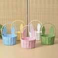 thumbnail image 5 of Twfbrm Easter Baskets for Kids, Small Rattan Woven Easter Bunny Basket with Handle, Portable Lightweight Easter Eggs Hunting Basket Rustic Farmhouse Decorative Flower Basket Spring Decor for Home, 5 of 9