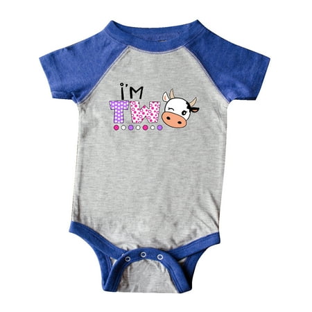

Inktastic I m 2 Cute Cow and Polka Dots Gift Baby Boy or Baby Girl Bodysuit