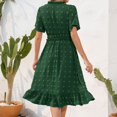 thumbnail image 4 of cfhntfmh Summer Dresses for Women Trendy Cross V Neck Short Sleeve Elegant Mini Dress Flowy Ruffled Hem T-Shirts Dress, 4 of 4
